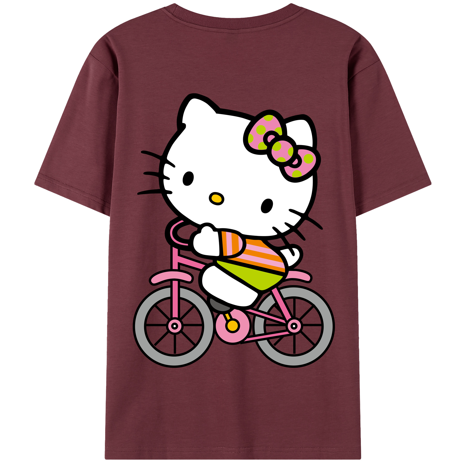（画像用） Hello Kitty ハローキティ 綿100％半袖Tシャツ（背面プリント）